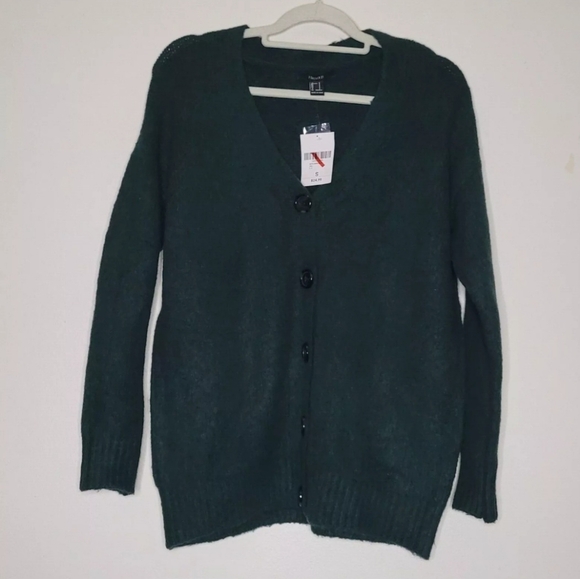 Forever 21 Cardigan Womens Small Green Grandmacore Oversize Grandpacore Antique - Picture 1 of 12